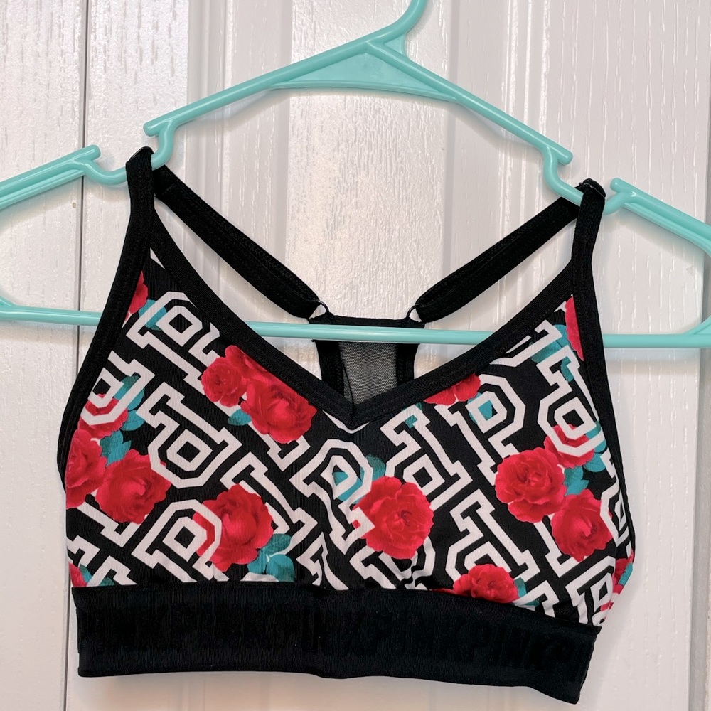 pink sports bra lightly lined